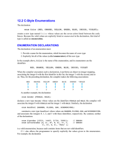 12.2 C-Style Enumerations