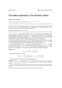 Excluded subposets in the Boolean lattice Gyula O.H. Katona EuroComb 2005