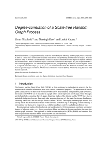Degree-correlation of a Scale-free Random Graph Process Zoran Nikoloski and Narsingh Deo