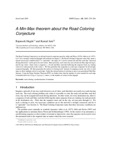 A Min-Max theorem about the Road Coloring Conjecture Rajneesh Hegde and Kamal Jain