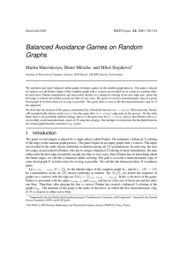 Balanced Avoidance Games on Random Graphs EuroComb 2005