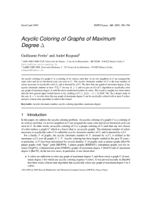 Acyclic Coloring of Graphs of Maximum Degree ∆ Guillaume Fertin and Andr´e Raspaud