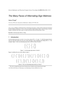 The Many Faces of Alternating-Sign Matrices James Propp †