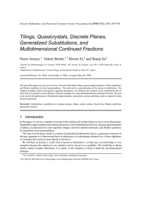 Tilings, Quasicrystals, Discrete Planes, Generalized Substitutions, and Multidimensional Continued Fractions