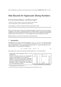 New Bounds for Hypercube Slicing Numbers M. Reza Emamy-Khansary and Martin Ziegler 1