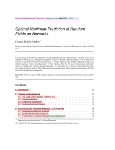 Optimal Nonlinear Prediction of Random Fields on Networks Cosma Rohilla Shalizi †