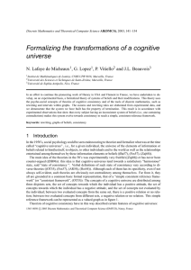 Formalizing the transformations of a cognitive universe N. Lafaye de Micheaux