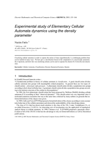 Experimental study of Elementary Cellular Automata dynamics using the density parameter Nazim Fat`es