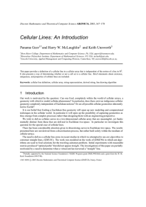 Cellular Lines: An Introduction Panama Geer and Harry W. McLaughlin and Keith Unsworth
