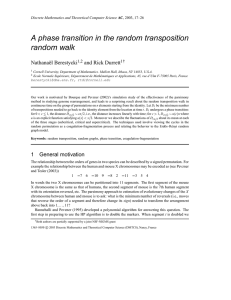 A phase transition in the random transposition random walk Nathana¨el Berestycki