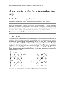 Some results for directed lattice walkers in a strip