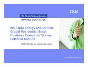 2007 IBM Energy and Utilities Global Residential/Small Business Consumer Survey Selected Results