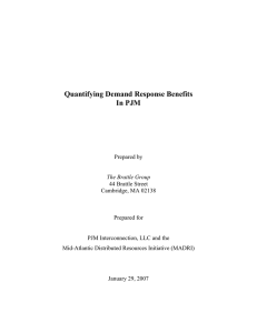 Quantifying Demand Response Benefits In PJM