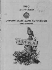 1960 Augade Ric ,OREGON 7 STATE SAME COMMISSION GAME DIVISION