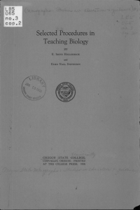 Teaching Biology Selected Procedures in cop.2 LB5