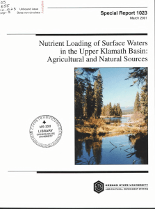 Nutrient Loading of Surface Waters in the Upper Klamath Basin: