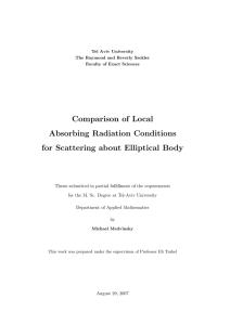 Comparison of Local Absorbing Radiation Conditions for Scattering about Elliptical Body