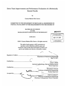 Drive Train Improvements  and  Performance  Evaluation ... Steered  Needle ARCHIVES IES