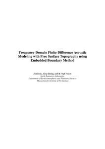 Frequency-Domain Finite-Difference Acoustic Modeling with Free Surface Topography using Embedded Boundary Method