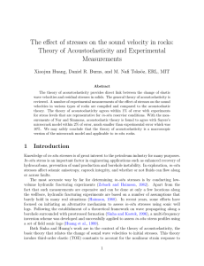 The effect of stresses on the sound velocity in rocks: Measurements