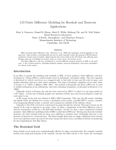 3-D Finite Difference Modeling for Borehole and Reservoir Applications