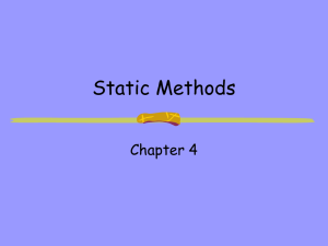 Static Methods Chapter 4