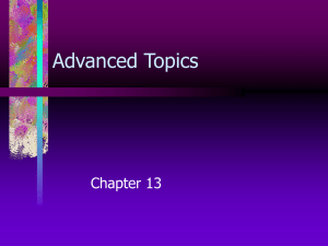 Advanced Topics Chapter 13