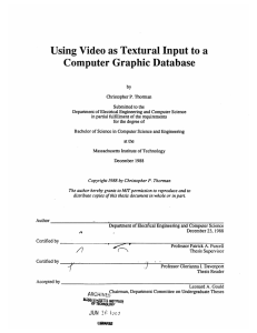 Using  Video  as Textural Input to  a