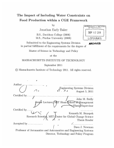 JJ The  Impact  of  Including  Water ... Food  Production  within  a  CGE ... ARCHVES