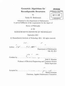 Geometric  Algorithms  for Reconfigurable  Structures SEP