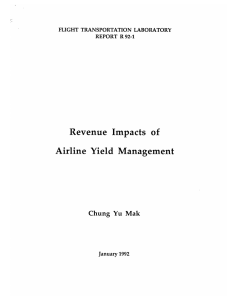 Revenue Impacts  of Airline  Yield  Management January