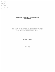 --j f / &gt; FLIGHT  TRANSPORTATION  LABORATORY REPORT  R95-8