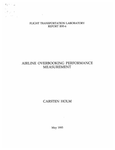AIRLINE  OVERBOOKING  PERFORMANCE MEASUREMENT CARSTEN  HOLM