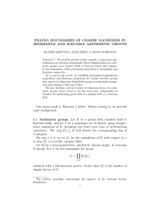 FILLING BOUNDARIES OF COARSE MANIFOLDS IN SEMISIMPLE AND SOLVABLE ARITHMETIC GROUPS