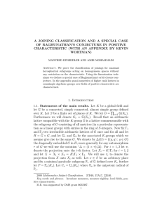 A JOINING CLASSIFICATION AND A SPECIAL CASE