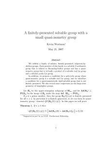 A finitely-presented solvable group with a small quasi-isometry group Kevin Wortman