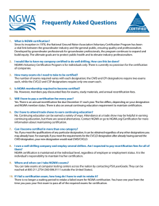 NGWA Frequently Asked Questions CERTIFIED