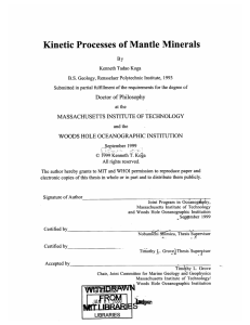 Kinetic Processes  of Mantle  Minerals