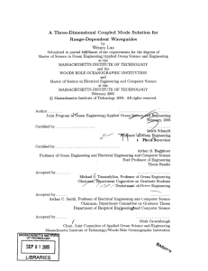 A  Three-Dimensional  Coupled  Mode  Solution ... Range-Dependent  Waveguides Wenyu  Luo