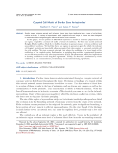 Coupled Cell Model of Border Zone Arrhythmias Bradford E. Peercy