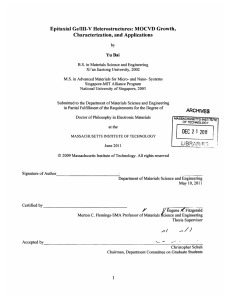 Epitaxial Ge/Il-V  Heterostructures: MOCVD  Growth, Characterization, and Applications