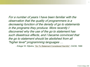 For a number of years I have been familiar with... observation that the quality of programmers is a