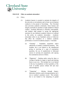 3344-21-02 Policy on academic misconduct (A) Policy.