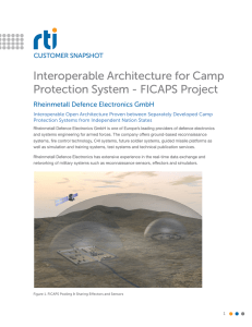 Interoperable Architecture for Camp Protection System - FICAPS Project CUSTOMER SNAPSHOT