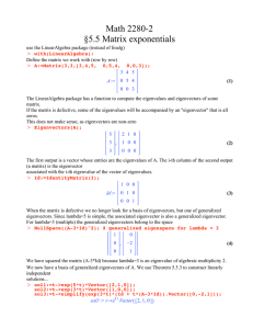 Math 2280-2 §5.5 Matrix exponentials