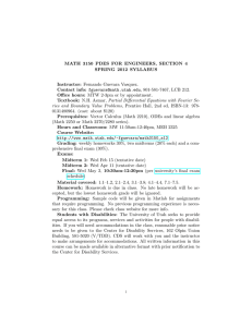 MATH 3150 PDES FOR ENGINEERS, SECTION 4 SPRING 2012 SYLLABUS