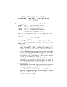 MATH 5620 NUMERICAL ANALYSIS II (TWO PAGES)
