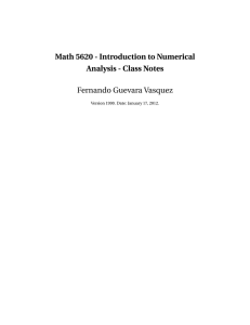 Math 5620 - Introduction to Numerical Analysis - Class Notes