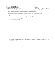 Math 1320 Lab4 Name: Instructor: Bridget Fan Due: 02/11/16 in class