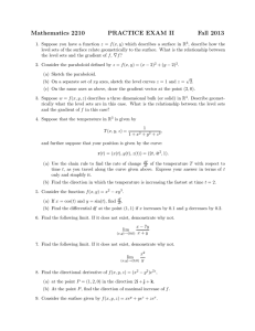 Mathematics 2210 PRACTICE EXAM II Fall 2013